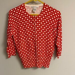 Grace Red and White Polka Dot Cardigan